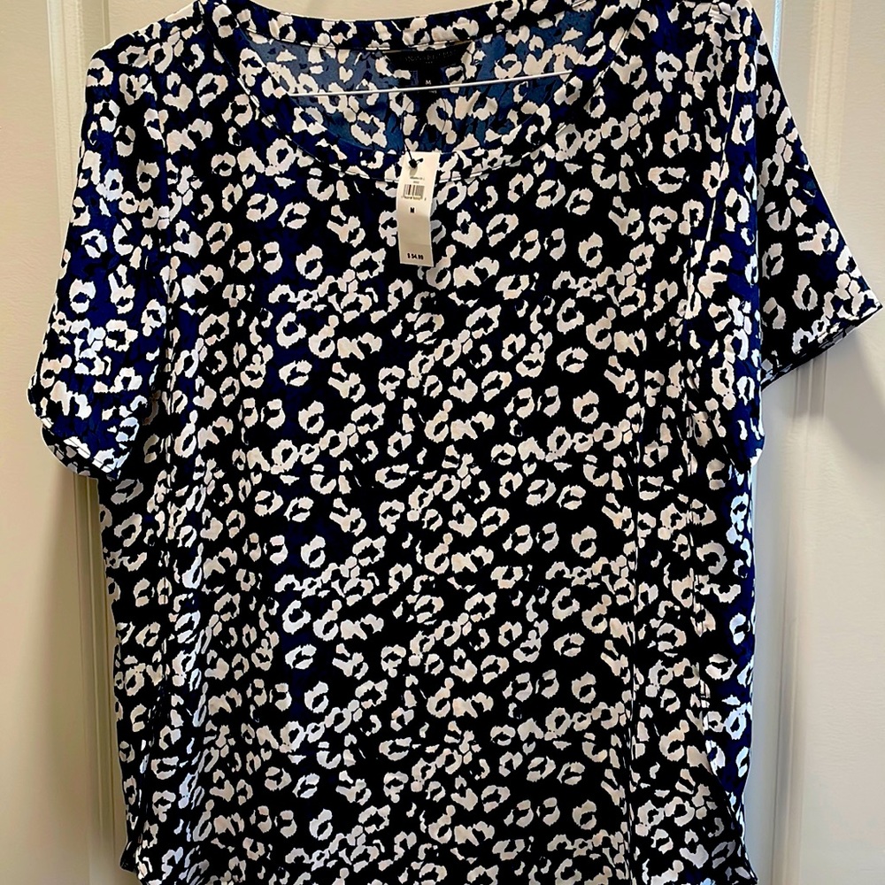 NEW Banana Republic Blue Floral Blouse